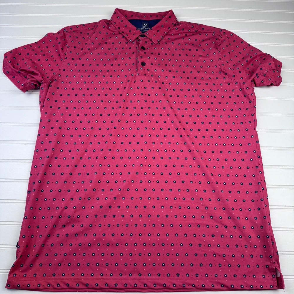 Mizzen + Main Men's Xl Trim Short Sleeve Polo Floral Print Golf